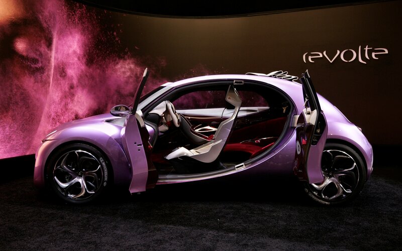 Purple Concept Car — Dramatic, Photograph, Car Door