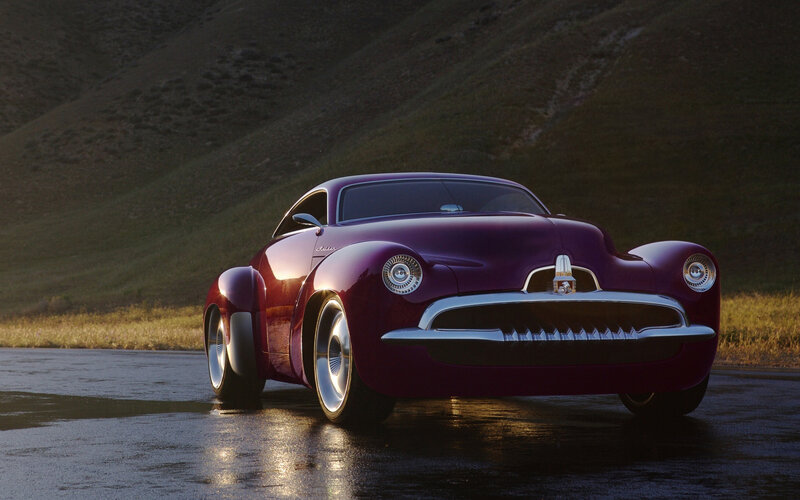 Purple Concept Car — Dramatic, Sunset, Photograph