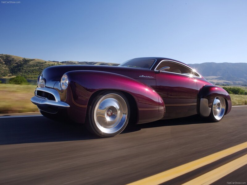 Purple Concept Car — Dynamic, Afternoon, Photograph, Road