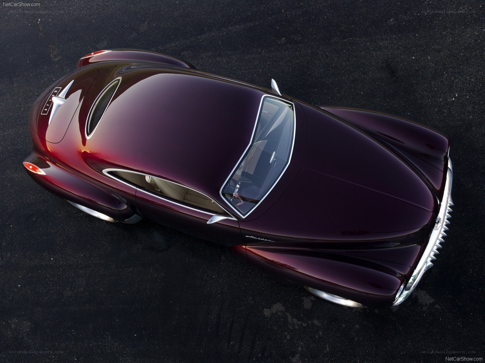 Purple concept car from above