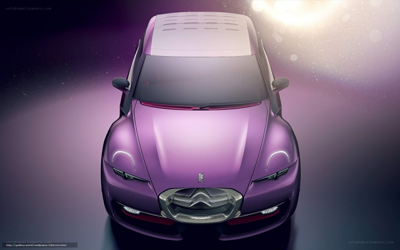 Purple concept car front view