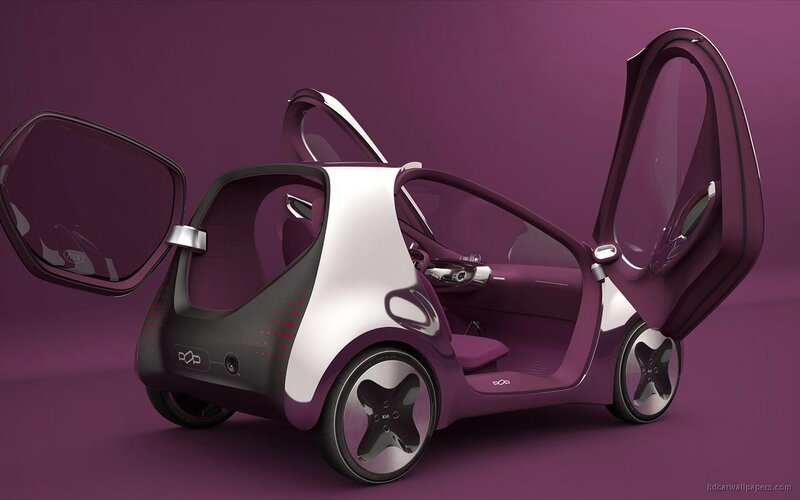 Purple Concept Car — Futuristic, 3d Render, Car Door