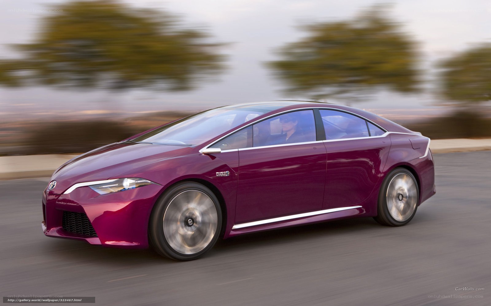 Purple concept car in motion
