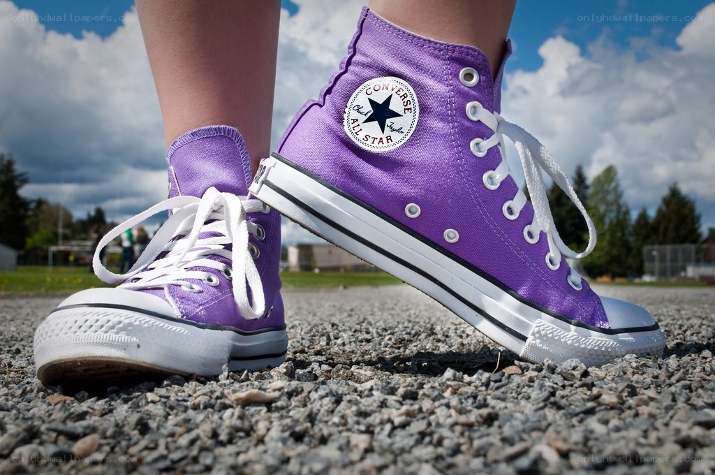 purple converse sneakers