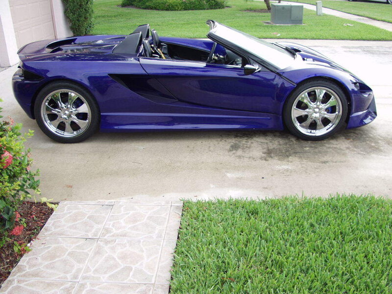 purple convertible sports car