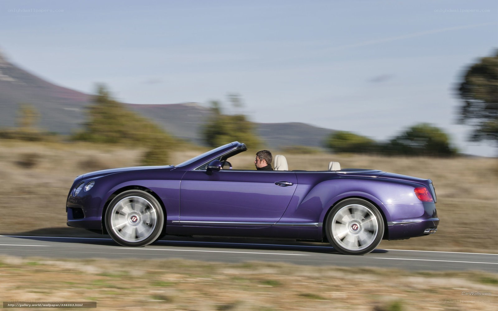 purple convertible sports car