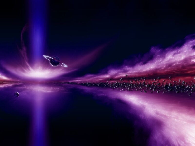 Purple cosmic nebula scene