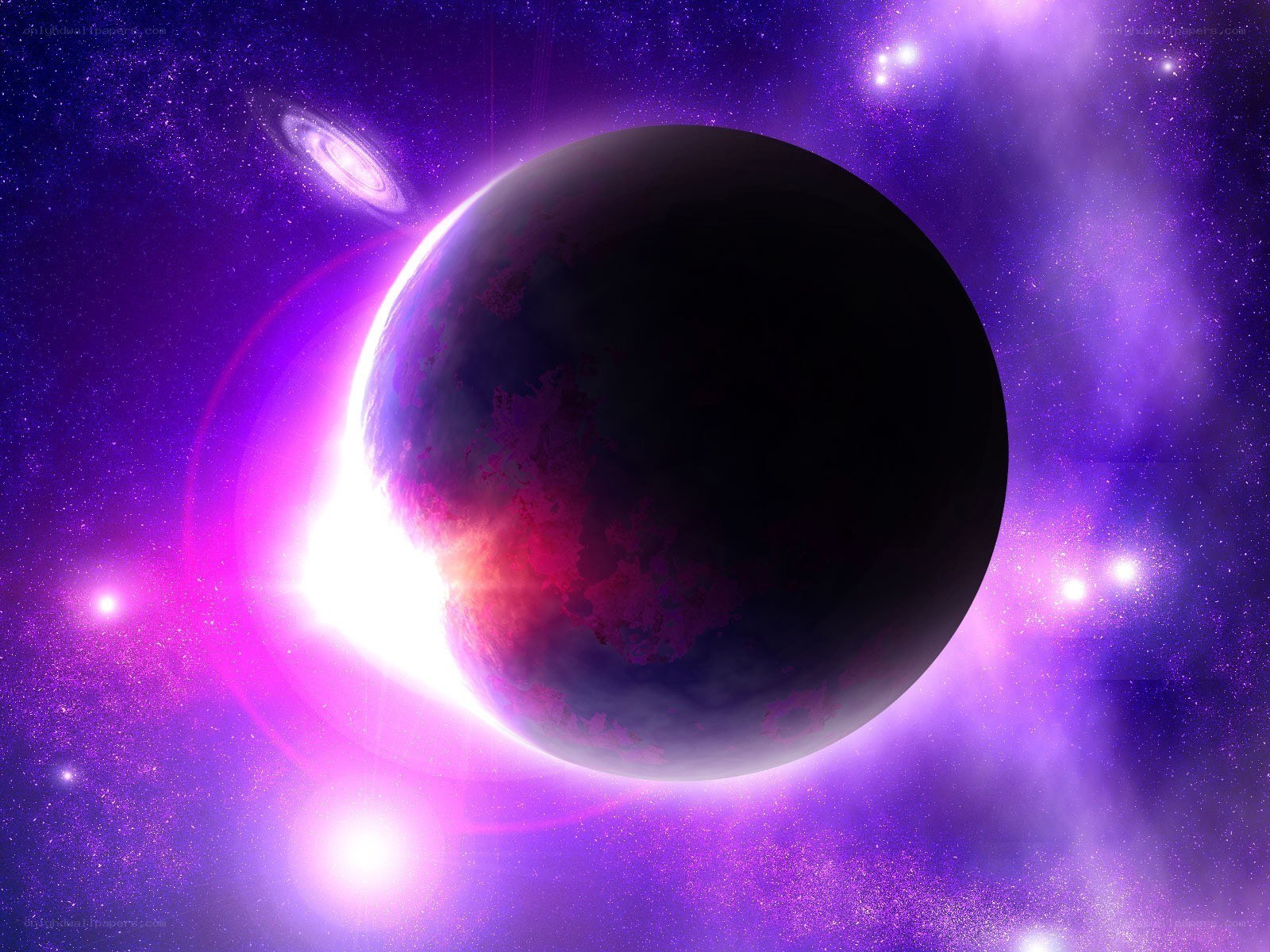 Purple cosmic planet scene