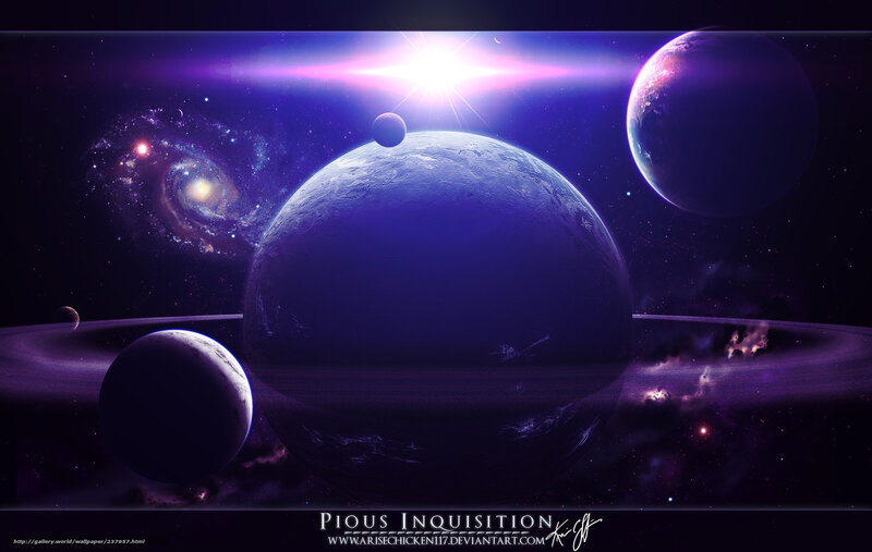 Purple cosmic planet scene
