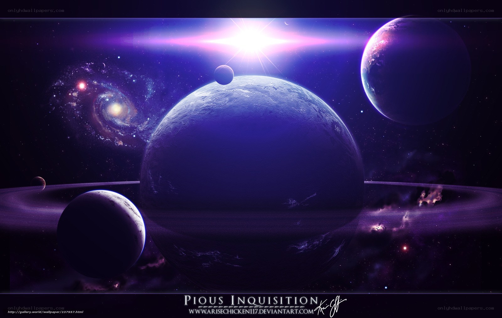 Purple cosmic planet scene