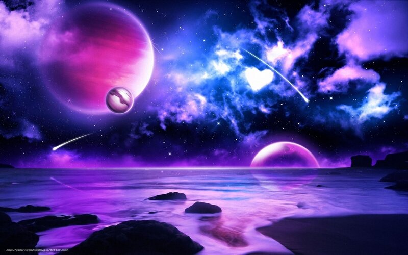 Purple cosmic seascape