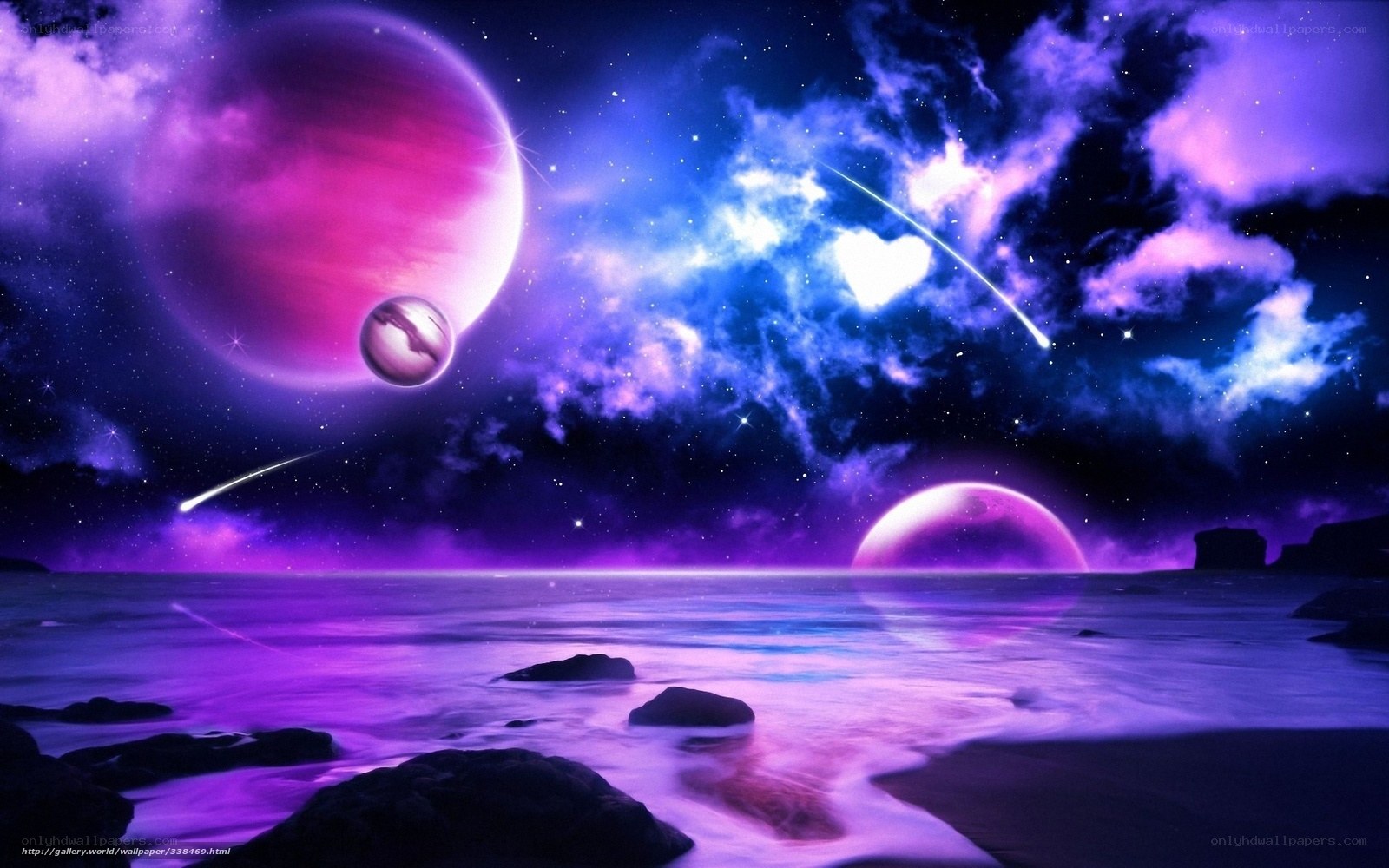 Purple cosmic seascape