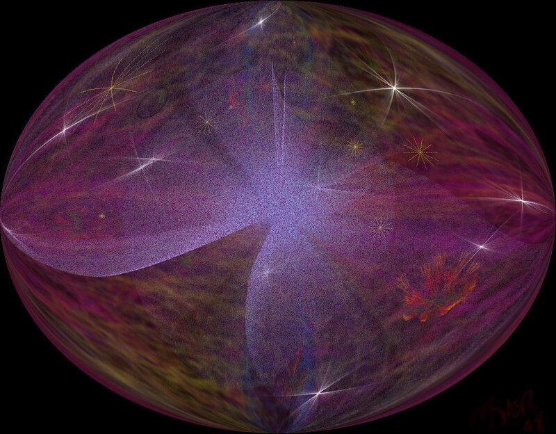 purple cosmic sphere with stars