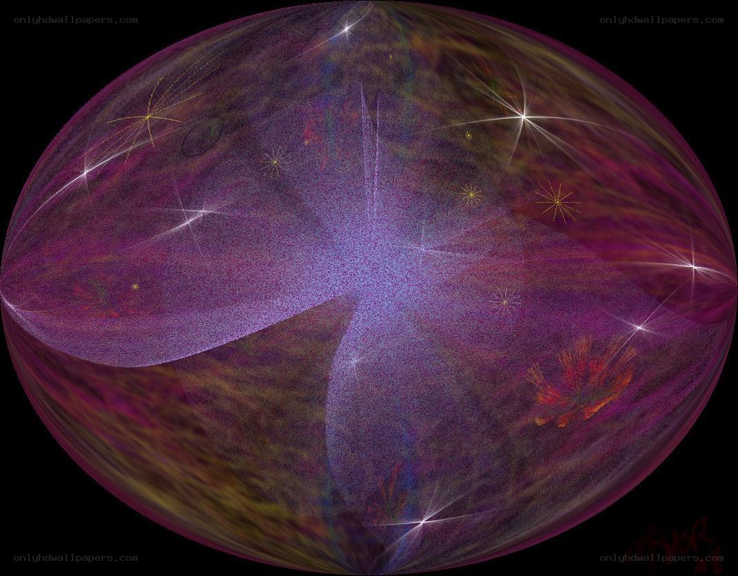 purple cosmic sphere with stars