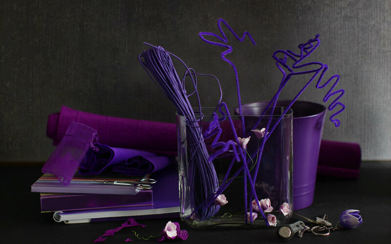Purple Craft Supplies — Still Life
