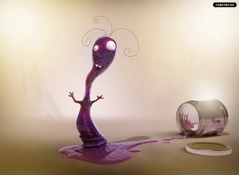 purple creature from jar