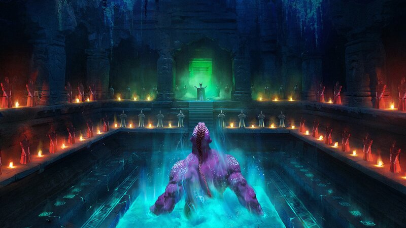 Purple Creature in Pool
