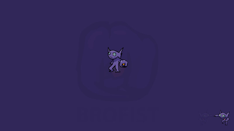 purple creature with glowing eyes