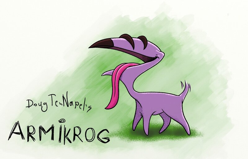 Purple Creature with Long Tongue