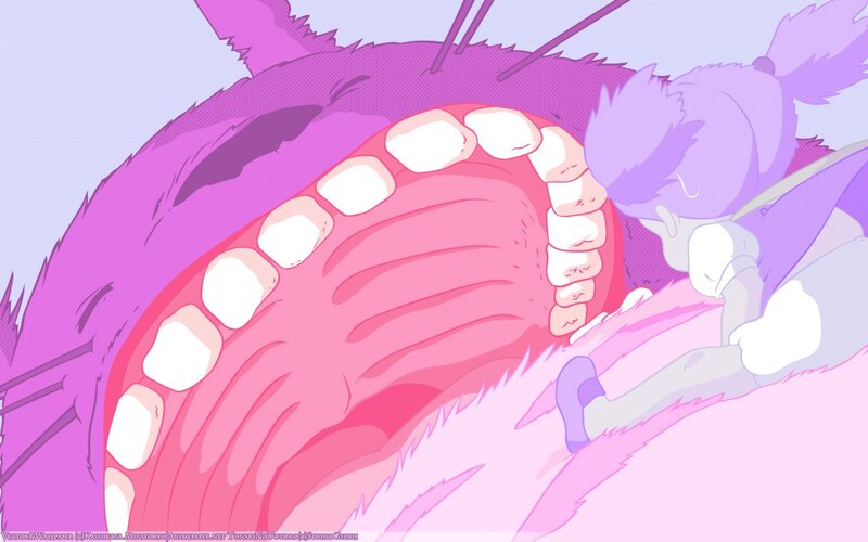 Purple Creature with Open Mouth