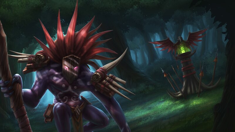 Purple Creature with Red Spines