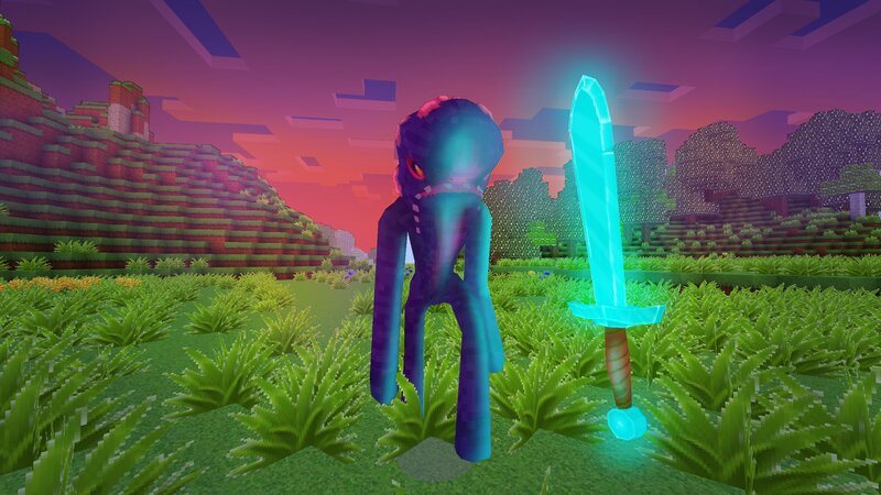 Purple Creature with Sword — Green