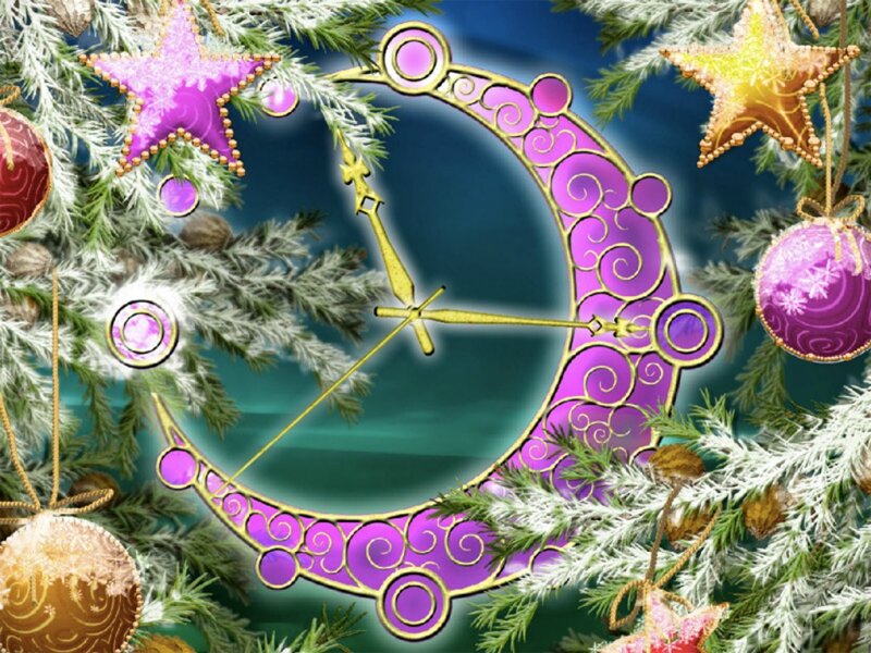 Purple Crescent Clock