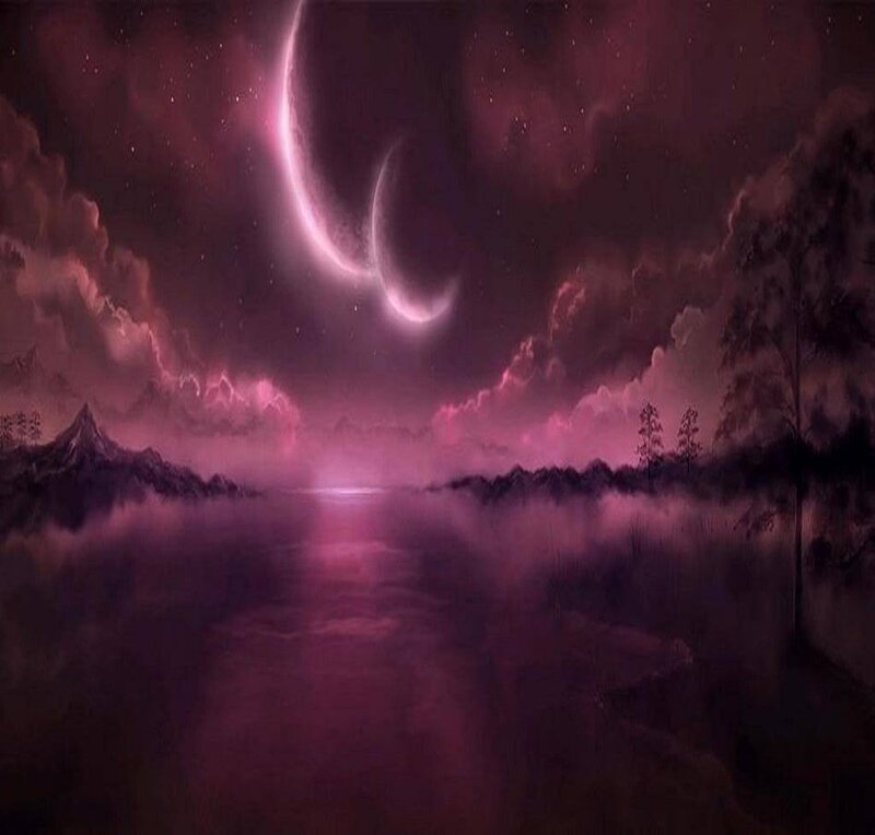 Purple Crescent Moons