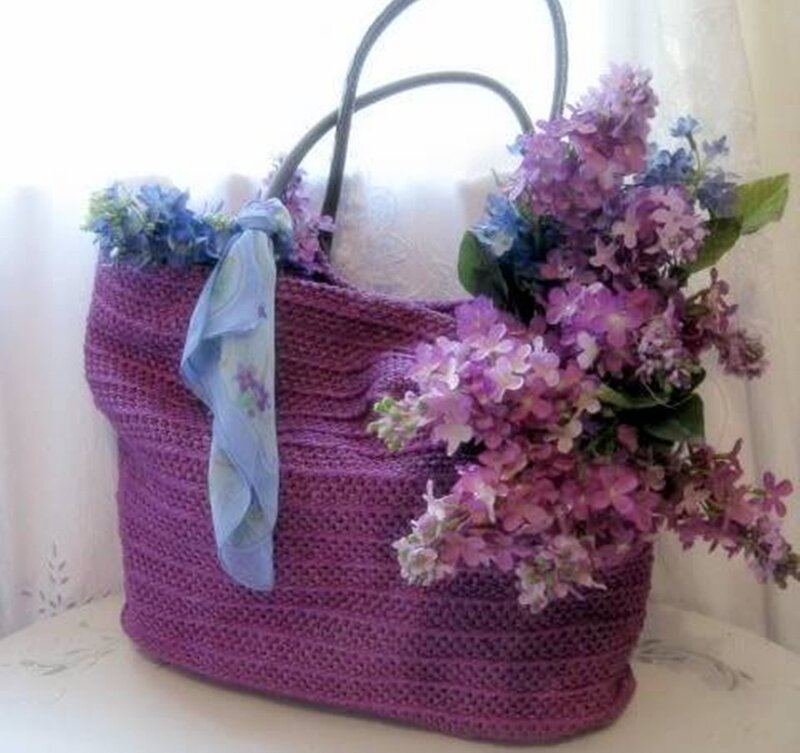 Purple Crocheted Bag