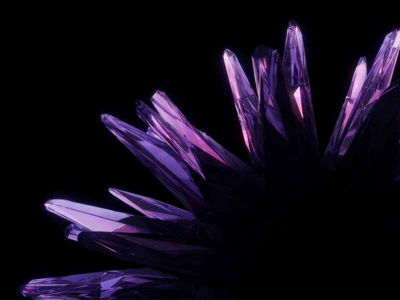 purple crystal formation