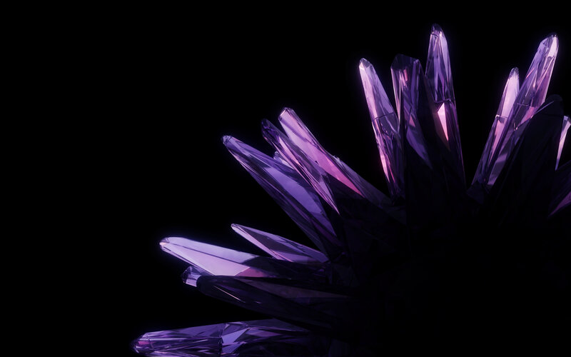 purple crystal formation