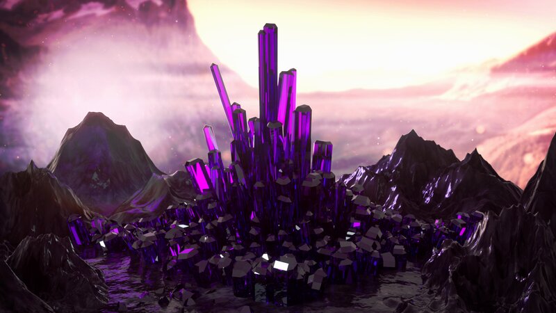 Purple Crystal Formation — Dramatic