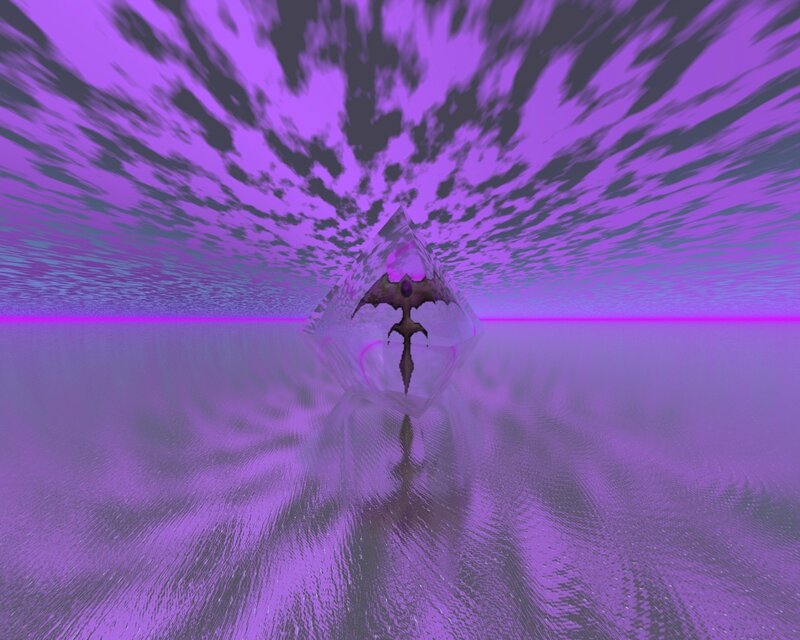 purple crystal with dragon figure