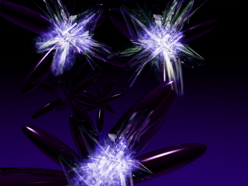 purple crystalline fractal flowers