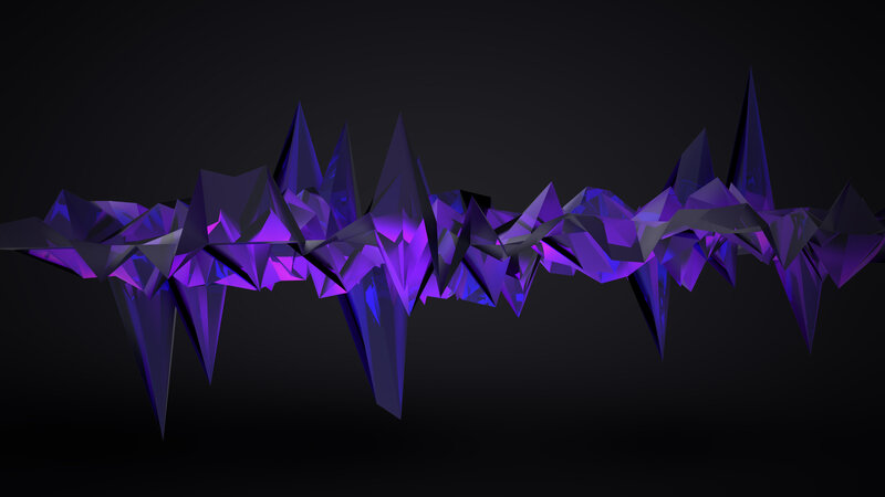 Purple Crystalline Structure — Abstract, 3d Render
