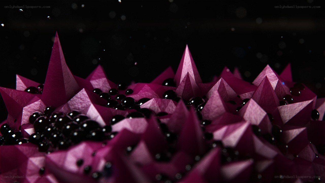 Purple crystalline structure with black spheres