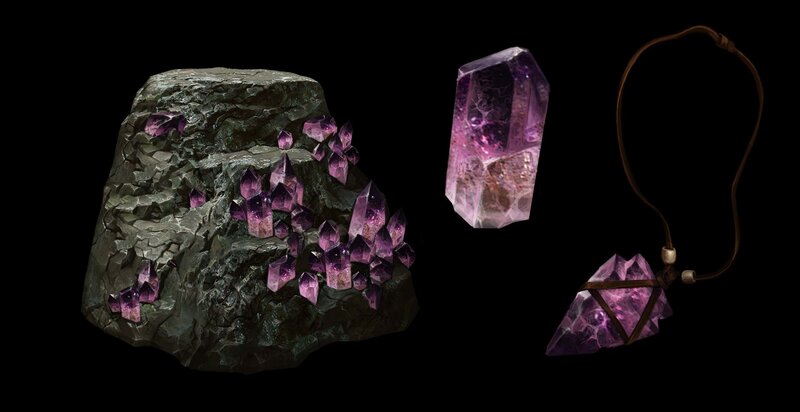Purple Crystals in Rock