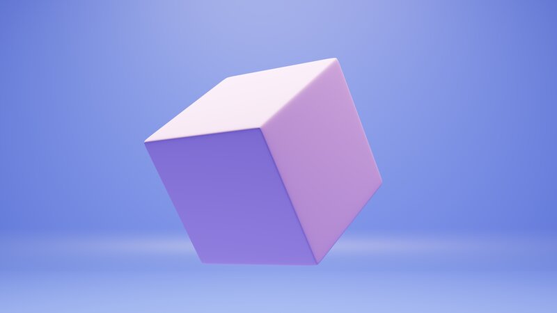 Purple Cube in Space