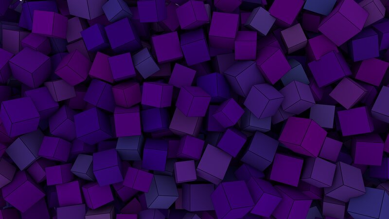 purple cubes in a pile