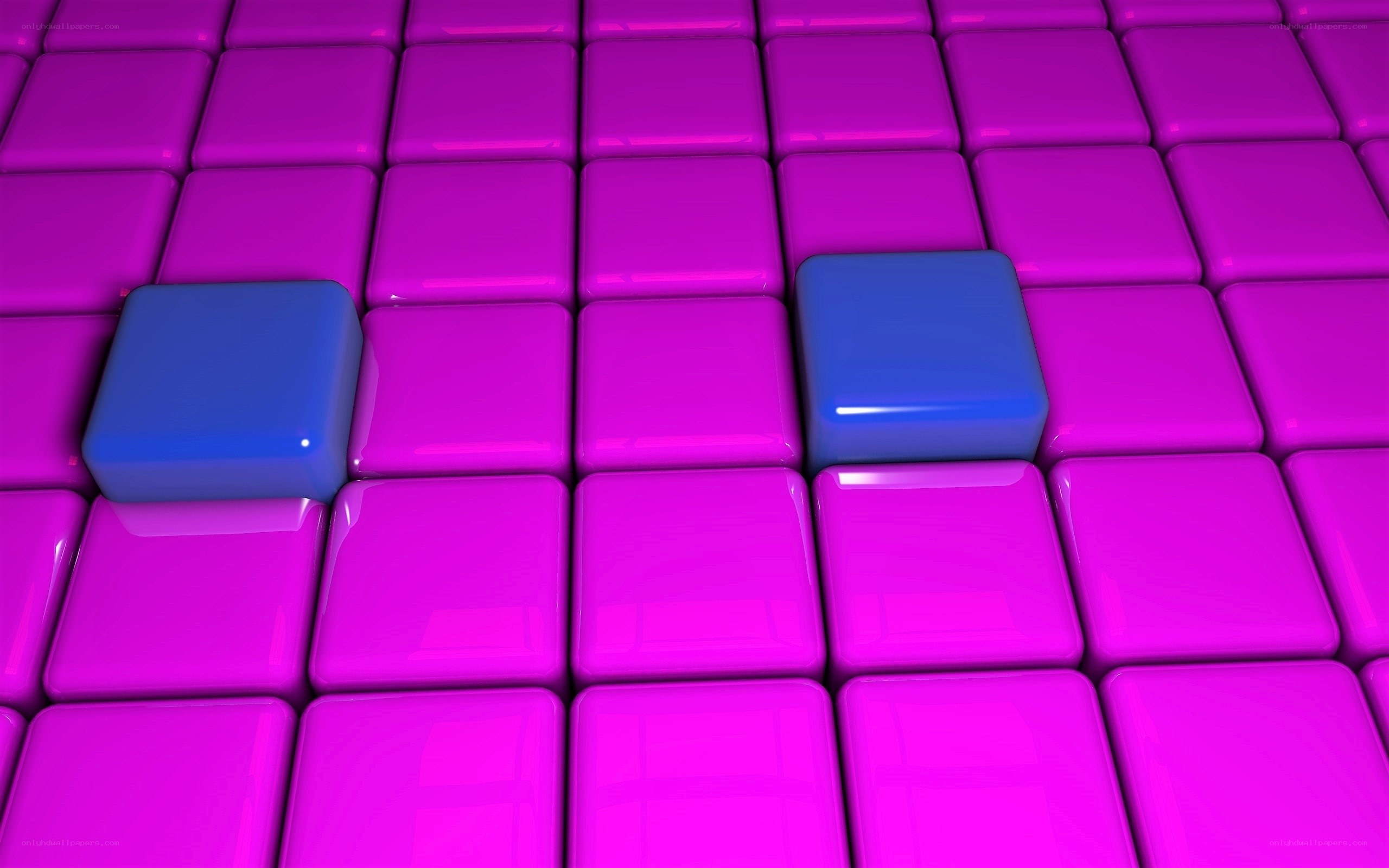 purple cubes with blue blocks