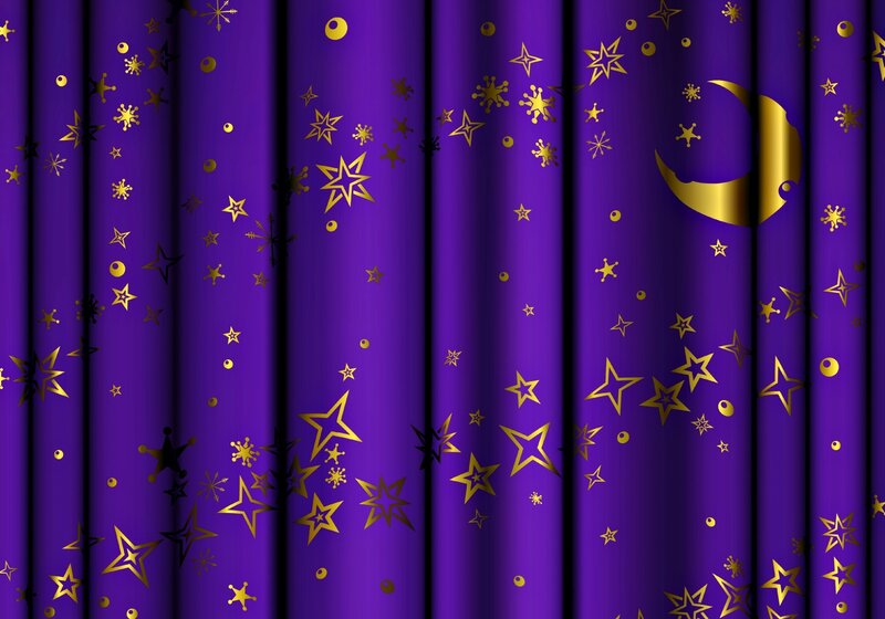 Purple Curtain with Stars