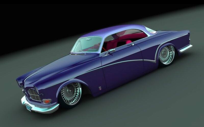 Purple Custom Car — Dramatic, 3d Render