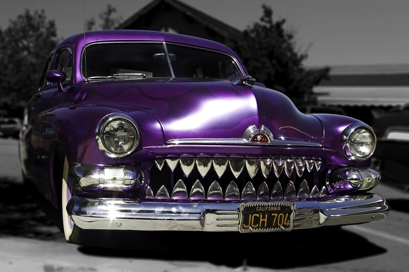 Purple Custom Car — Dramatic, Afternoon, Photograph