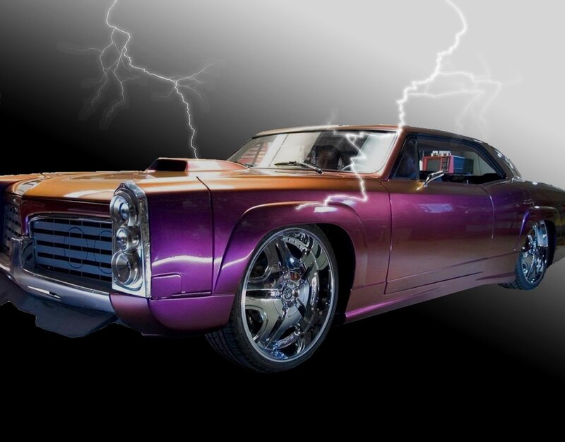 Purple Custom Car — Dramatic, Digital Art