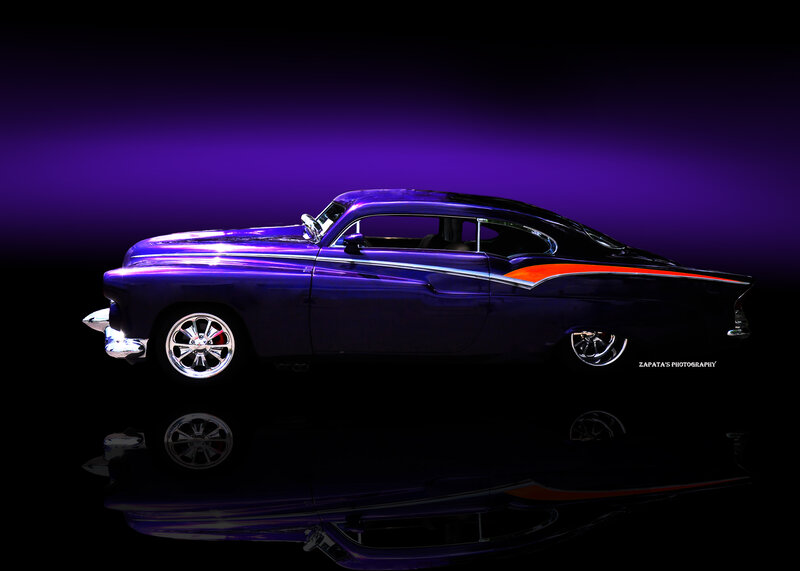 Purple Custom Car — Dramatic, Night