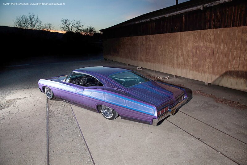 Purple Custom Car — Dramatic, Sunset, Photograph