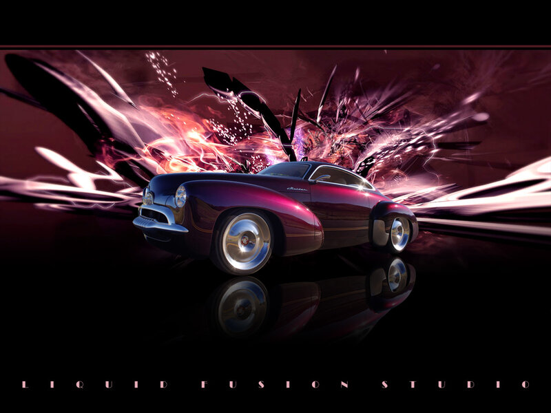 Purple Custom Car — Dramatic