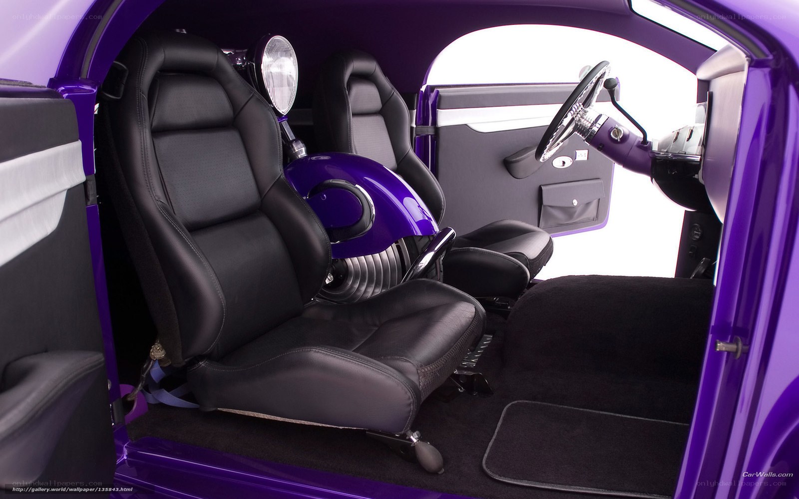 purple custom car interior