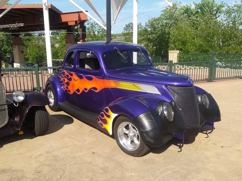 Purple Custom Car — Outdoor, Afternoon, Photograph, Flames