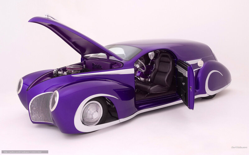 Purple Custom Car — Showcase, Photograph, Open Hood